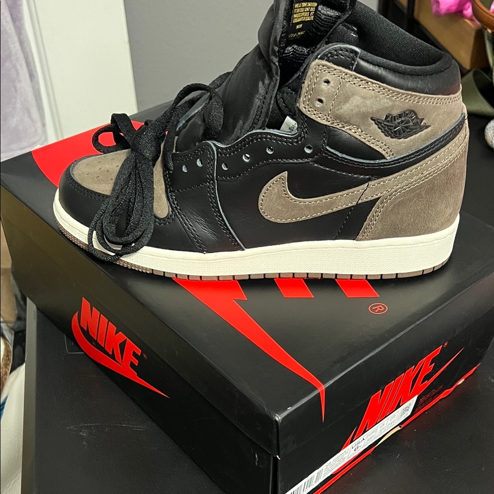 Nike youth air jordan Black and Brown High-Top Sneakers